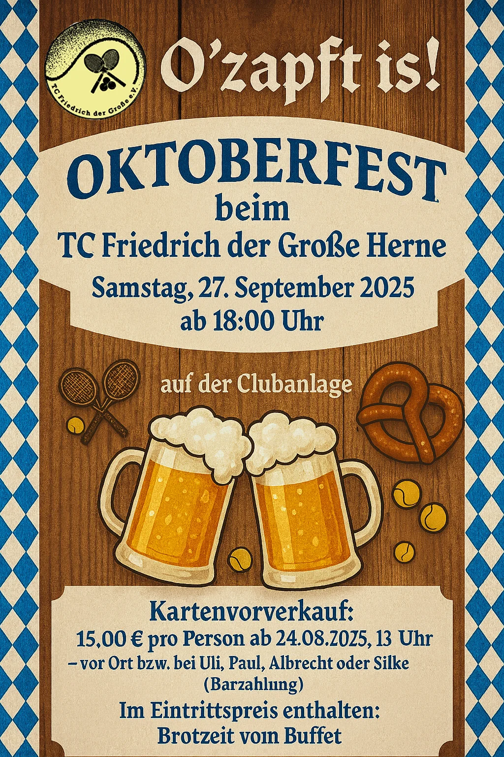 O'zapft is! - Oktoberfest beim TC Friedrich der Große
